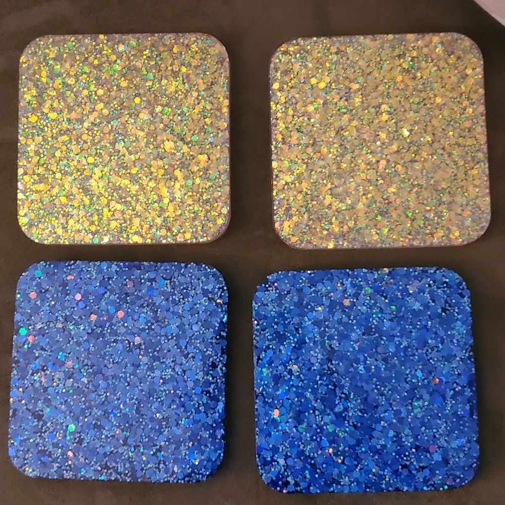 Handmade Resin 4Piece Gender Reveal Party Coasters